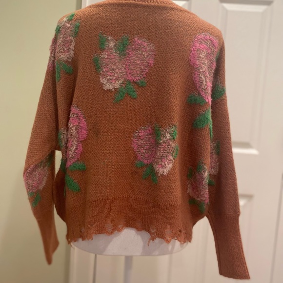 New By Anthropologie Drop Shoulder V-Neck Sweater Size XS - Picture 10 of 12